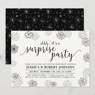Black   Modern Surprise 50th Wedding Anniversary Invitation