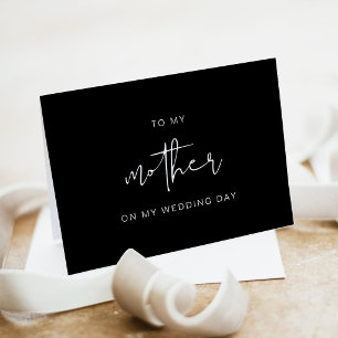 Black Modern To My Mother On My Wedding Day Card
