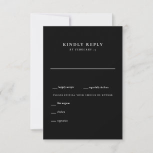 Black Modern Wedding RSVP