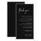 Black Modern Wedding Table Thank You Note