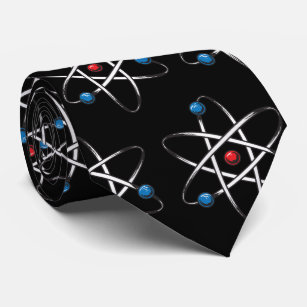 Black Molecule Atom Pattern Teacher Science Tie