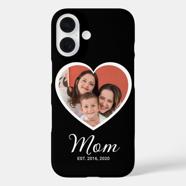 Black Mom Established Script Photo Case-Mate iPhone Case (Back)