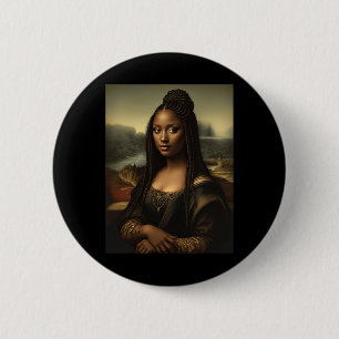 Black Mona Lisa African American Black History Mon 6 Cm Round Badge