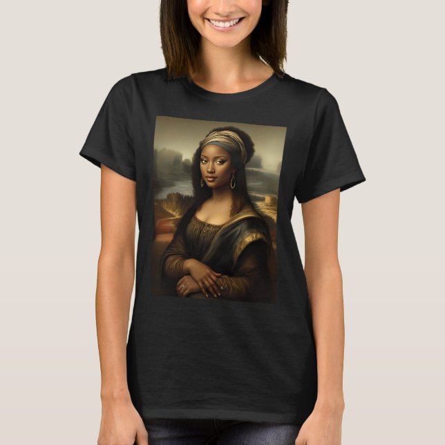 Black Mona Lisa African American Black History Mon T-Shirt (Front)