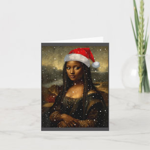 Black Mona Lisa African American Christmas Santa H Card