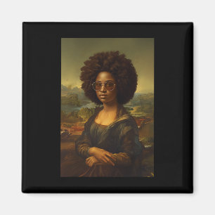 Black Mona Lisa Afro African American Black Histor Magnet