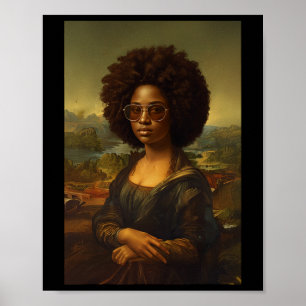 Black Mona Lisa Afro African American Black Histor Poster