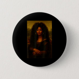 Black Mona Lisa Afro African American Melanin Blac 6 Cm Round Badge