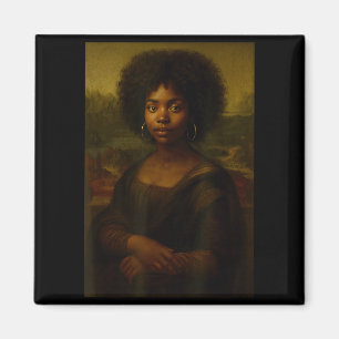 Black Mona Lisa Afro African American Melanin Blac Magnet