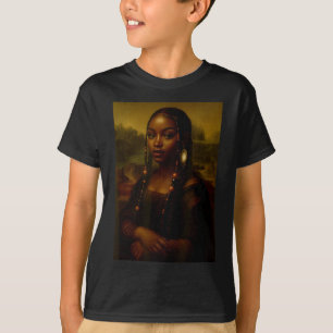 Black Mona Lisa Afro African American Melanin Blac T-Shirt