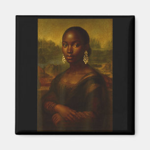 Black Mona Lisa Afro African Melanin Black History Magnet
