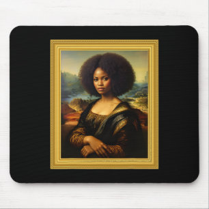Black Mona Lisa Afro Queen African Woman Black His Mouse Pad