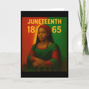 Black Mona Lisa Graphic Afro African American June Card