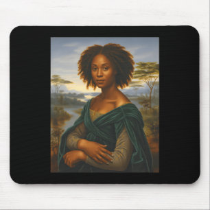 Black Mona Lisa Graphic Afro African American June Mouse Pad
