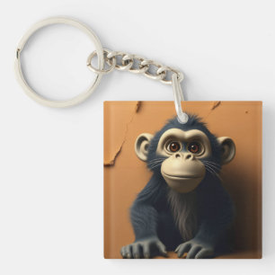 Black monkey key ring