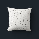 Black Monochromatic Ants Pattern Custom Pillow<br><div class="desc">Add a unique and fun accent to any space with this modern pillow featuring illustrations of black ants on a white background.</div>