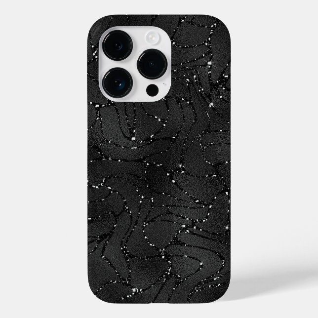 Black monochromatic glittery background Case-Mate iPhone case (Back)
