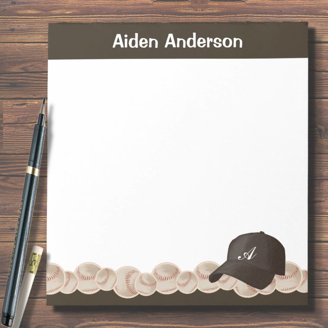 Black Monogram Baseball Hat Notepad (Creator Uploaded)