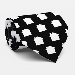 Black Monogram Contractor Architect Real Estate Tie
