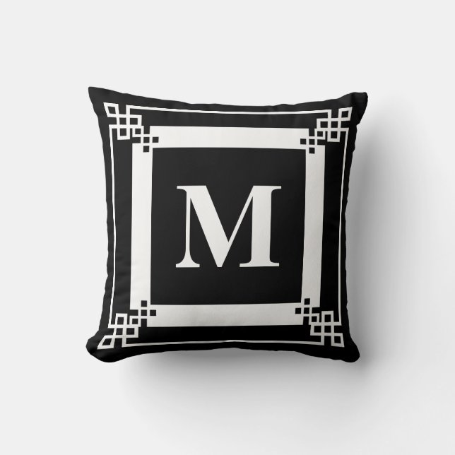 Black Monogram Cushion (Front)
