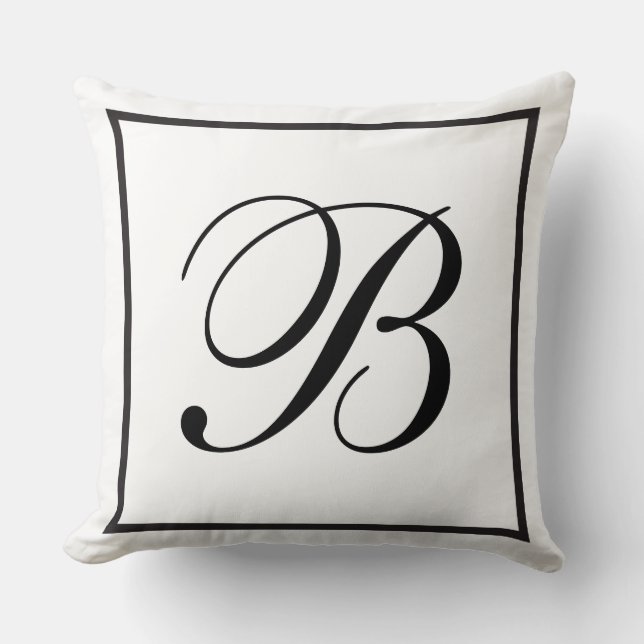 Black Monogram Cushion (Front)