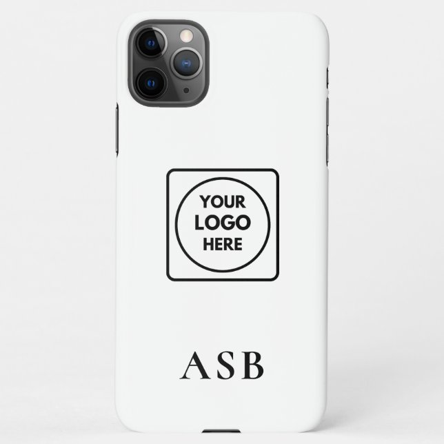 Black Monogram Custom Logo Photo iphone case (Back)