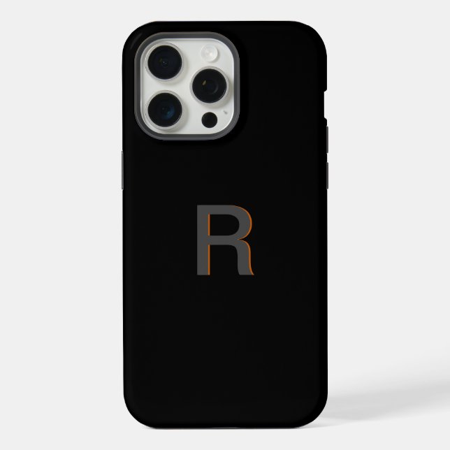 Black Monogram Elegant I iPhone Case (Back)