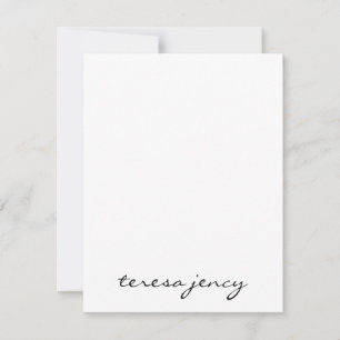 Black Monogram Elegant Modern Script Name Design Card