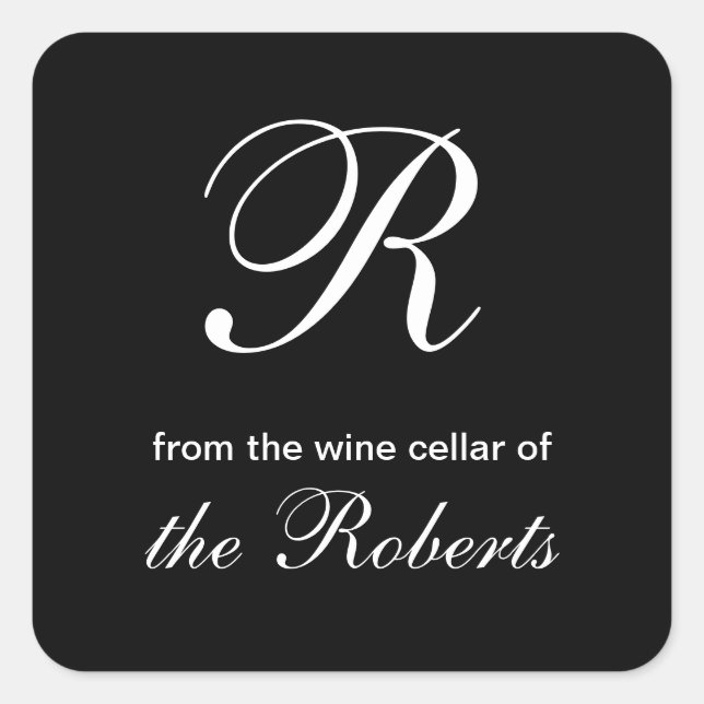 Black Monogram From the Wine Cellar of Stickers (Front)
