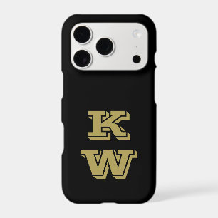 Black Monogram Gold Bold Initials Minimalist Men