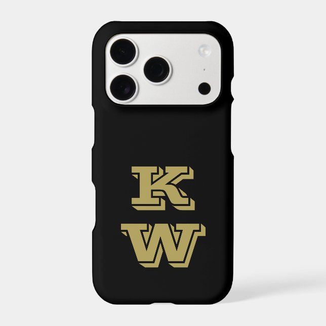 Black Monogram Gold Bold Initials Minimalist Men  (Back)