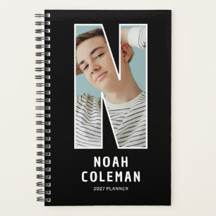 Black Monogram Initial 'N' Photo Planner