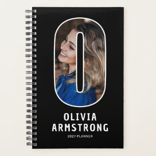 Black Monogram Initial 'O' Photo Planner