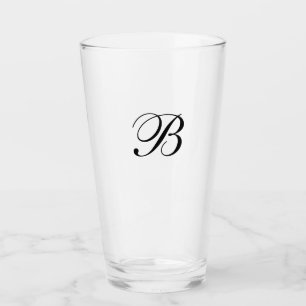 Black Monogram Initials Glass