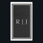 Black Monogram Initials White Simple Wedding Napkin<br><div class="desc">Designed with text template for monogrammed initials which you can customise!</div>