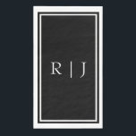 Black Monogram Initials White Simple Wedding Napkin<br><div class="desc">Designed with text template for monogrammed initials which you can customise!</div>