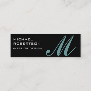 Black Monogram Interior Designer Business Card