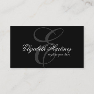Black Monogram Letter Chic Elegant Business Card