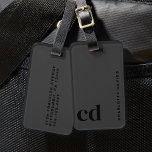 Black Monogram  Luggage Tag<br><div class="desc">The Modern Black Monogram Professional Luggage Tag is the perfect Custom Luggage Tag designed for today's professional. These Personalised Luggage Tags make thoughtful birthday gifts for boyfriend and unique gifts for men. They are also ideal as Christmas gifts for boyfriend and provide excellent Christmas gifts for boyfriend ideas. Packaged in...</div>