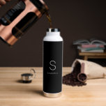 Black Monogram Minimalistic Name  Water Bottle<br><div class="desc">Black monogram minimalistic name water bottle. Easy to change the text.</div>