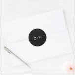 Black Monogram Modern Wedding Classic Round Sticker<br><div class="desc">Minimalist and modern design.</div>
