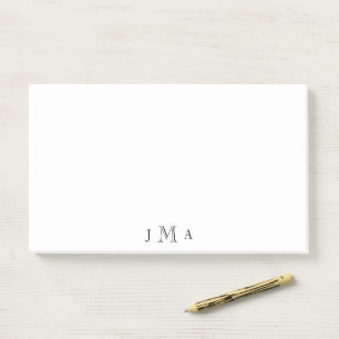 Black Monogram Office Post-it Notes