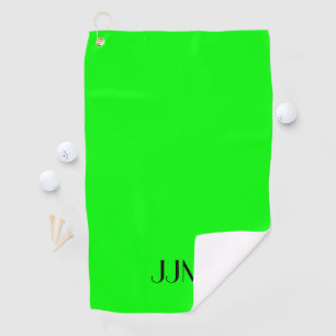 Black Monogram on Lime Green Golf Towel