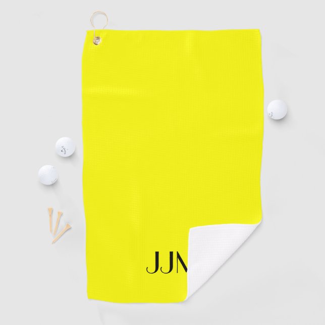 Black Monogram on Yellow Golf Towel (InSitu)