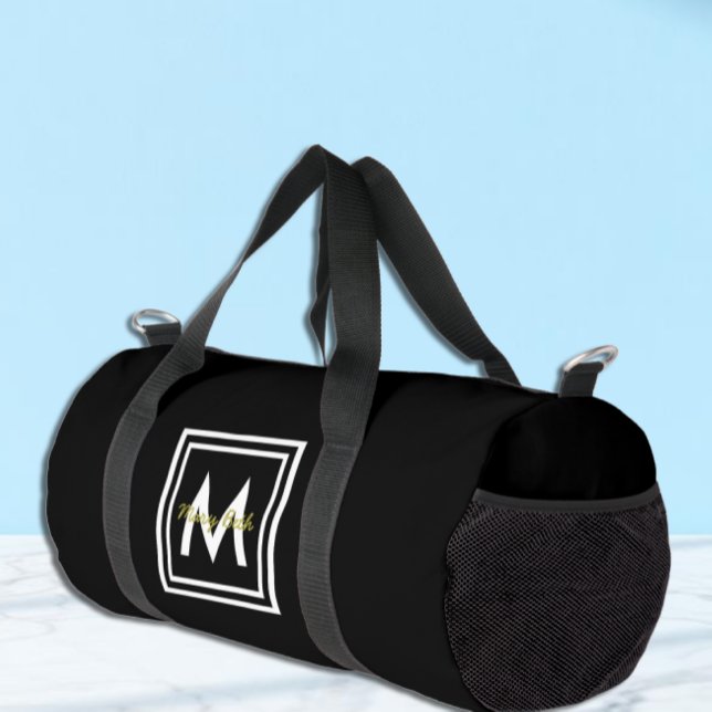 Black Monogram Personalised Duffle Bag (Creator Uploaded)