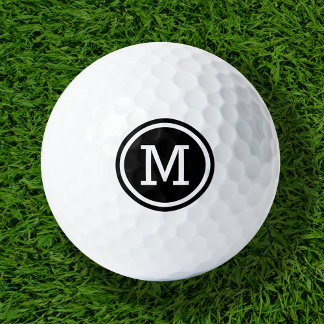 Black Monogram Personalised Golf Balls