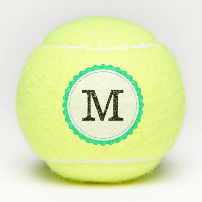 Black Monogram Professional Modern #11 Tennis Balls (Front)