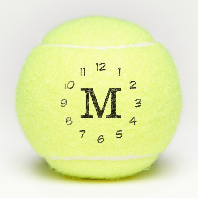 Black Monogram Professional Modern #22 Tennis Balls (Front)