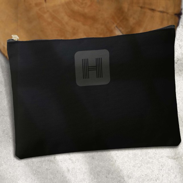 Black Monogram Simple Monogram Golf Accessory Pouch (Black Monogram simple Modern Accessory Pouch)