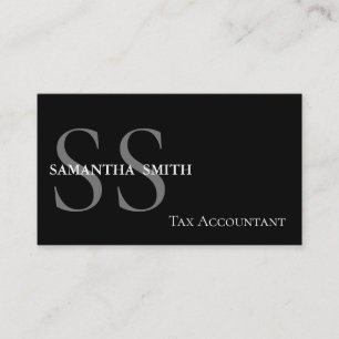 Black Monogram Tax Accountant Business Card